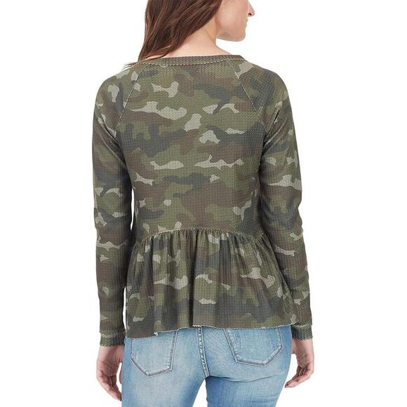 William Rast Womens Gryphon Printed Peplum Top Size XL - Picture 2 of 2